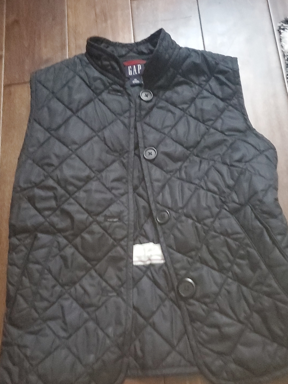 GAP Quilted Black Button-Front  Vest Size Xs Womens Very Flattering